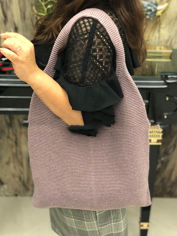 Sacs de couleur unie Sac à main tissé