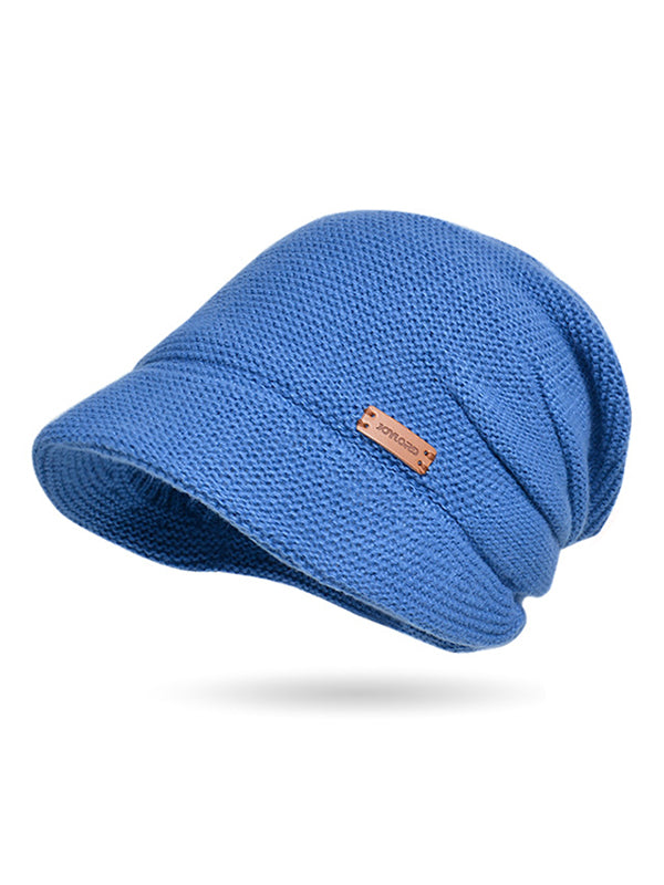 Chapeaux à empiècements de couleur unie à bord plat Chapeaux tricotés