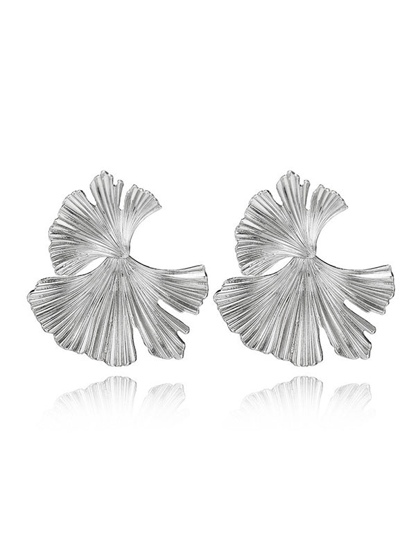Boucles d'oreilles pendantes géométriques en forme de feuilles, couleur unie