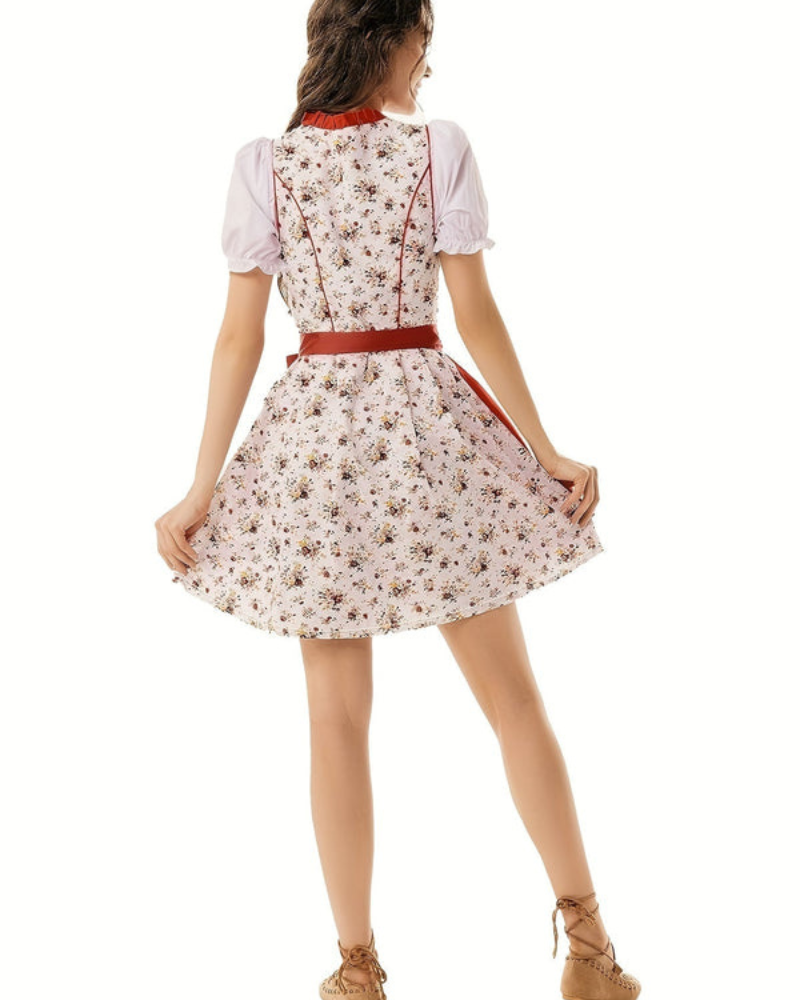 Robe Dirndl à motifs floraux pour femmes | Festif