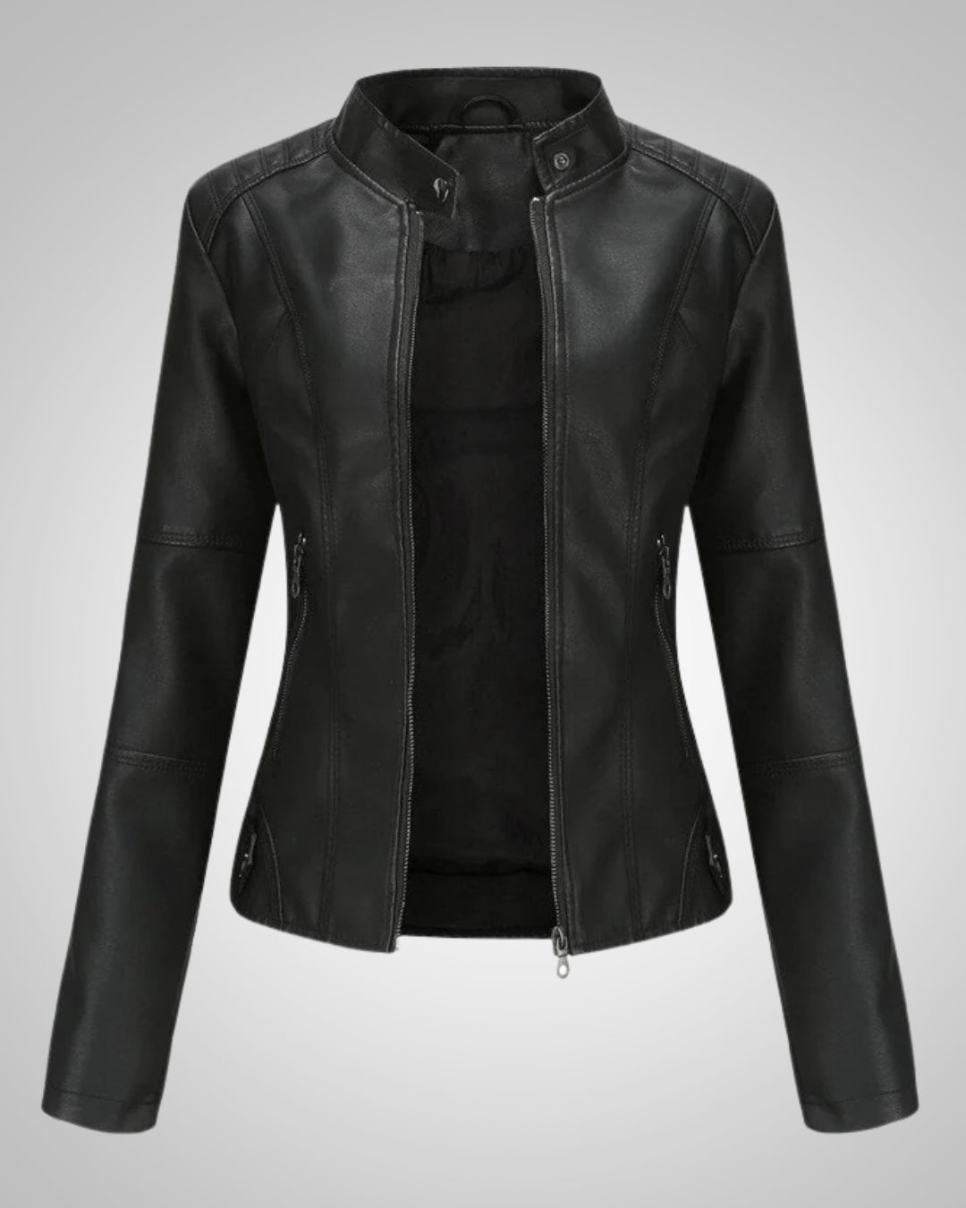 Luisa | Veste en cuir classique pour femmes à col montant