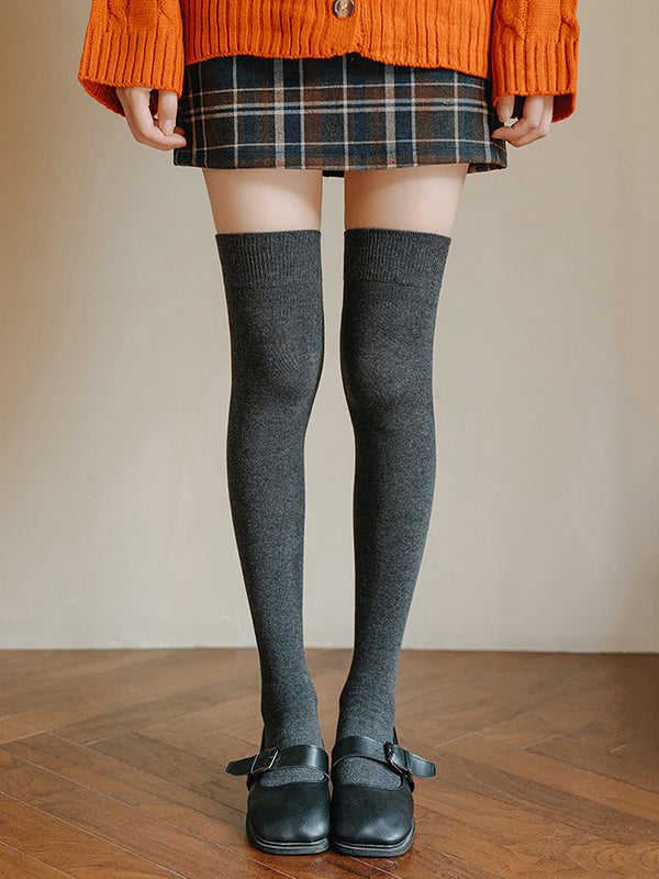 Collants décontractés, couleur unie