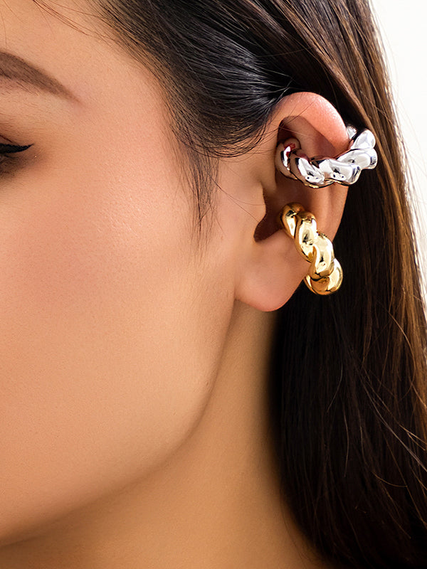 Clip d'oreille géométrique de couleur unie