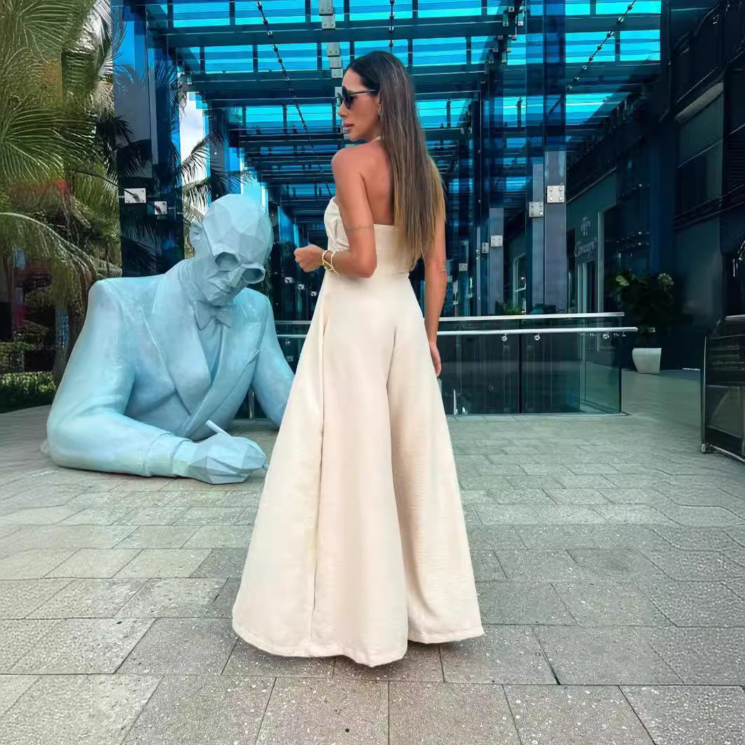 Valeria - Combinaison élégante à jambes larges