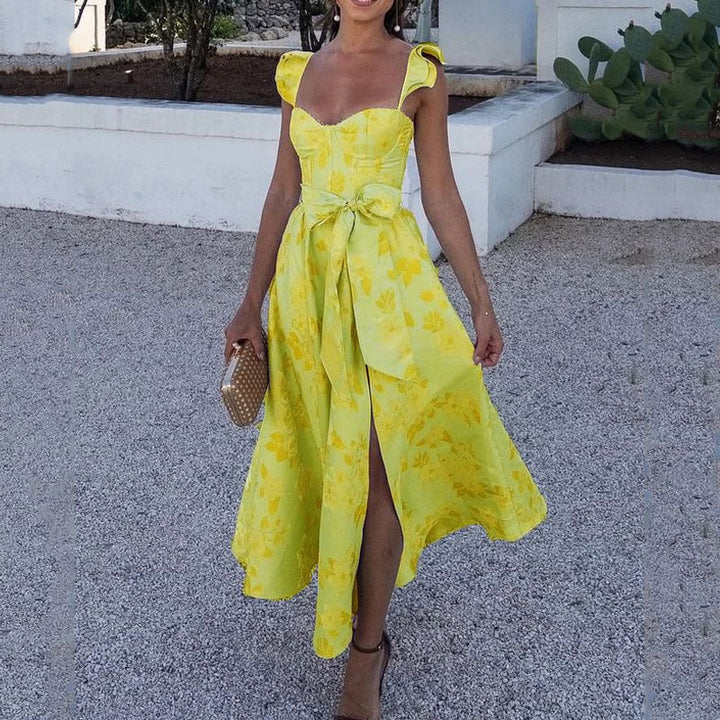 Isabella - Robe midi avec imprimé floral romantique et coupe flatteuse