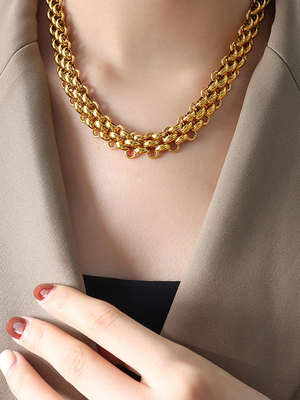 Collier délicat à chaîne, couleur unie