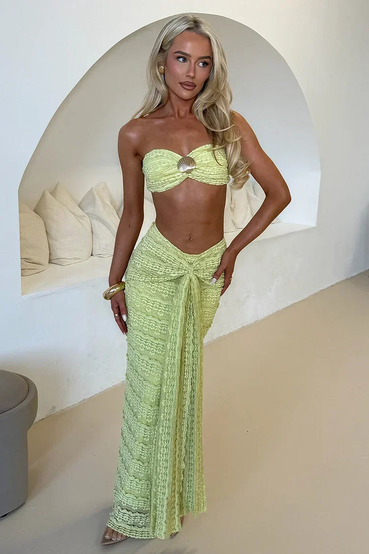 Amy - Ensemble de jupe maxi sans bretelles