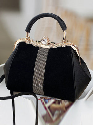 Sac à main géométrique à sequins, à empiècements