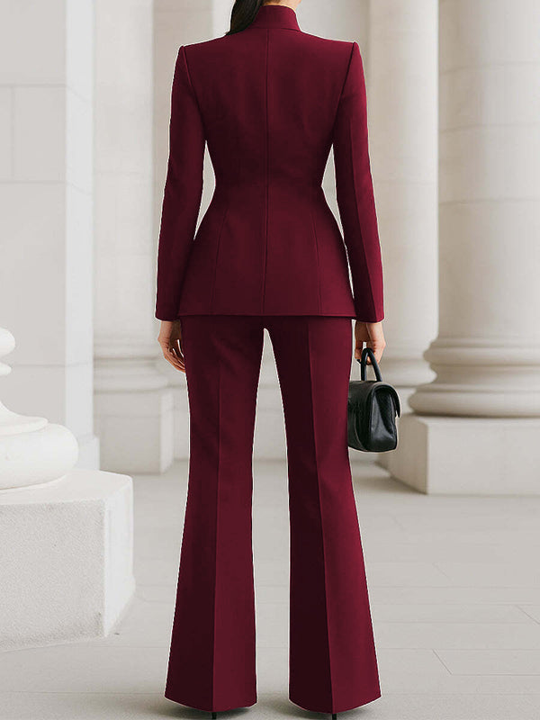 Bas taille haute, à jambes larges, couleur unie