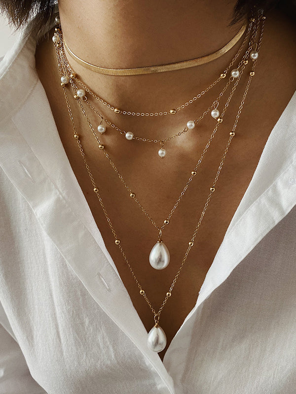 Collier géométrique vintage, tendance, à chaîne