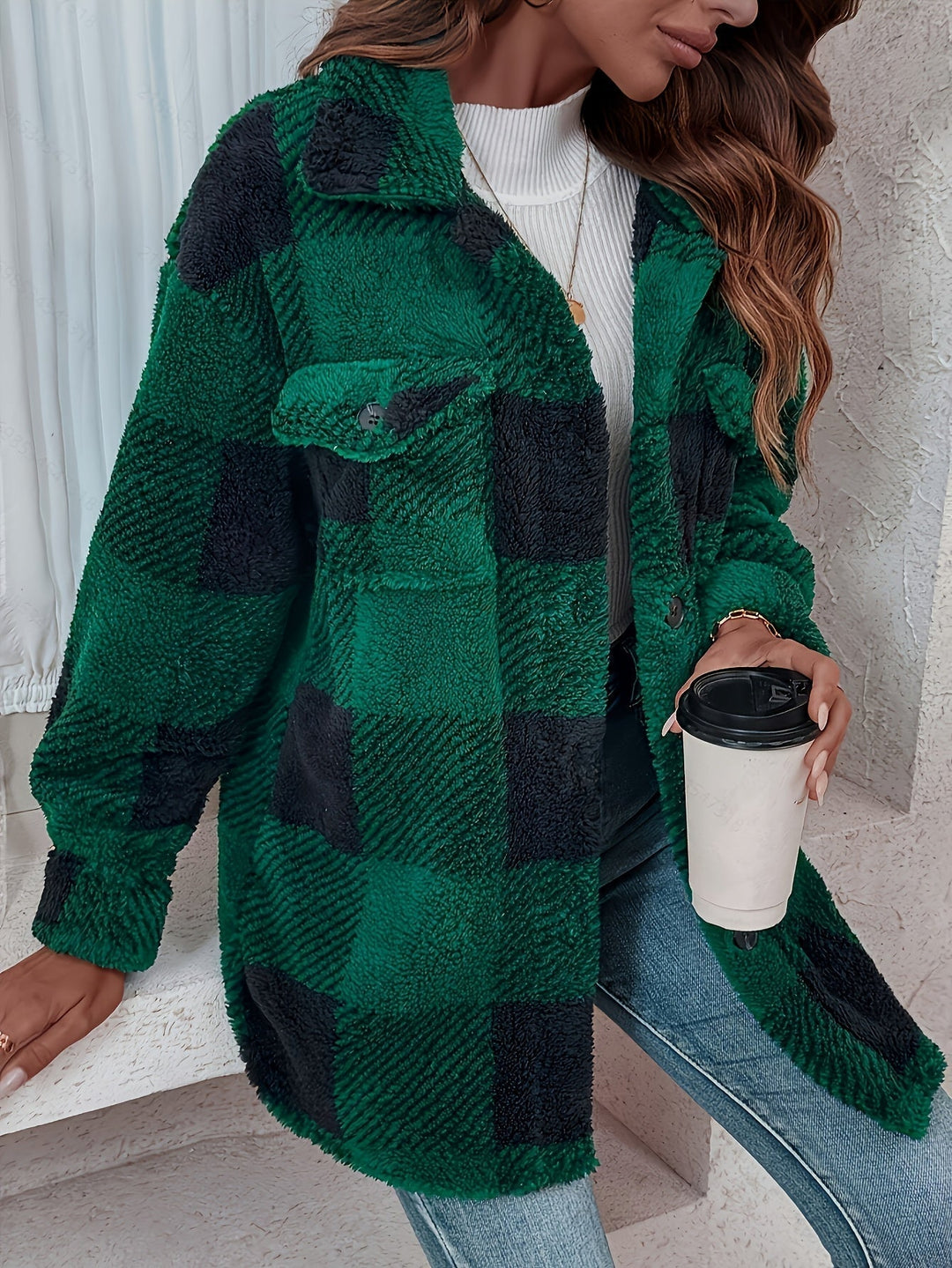 Laura | Manteau d'hiver en teddy pour femmes élégant et chaud