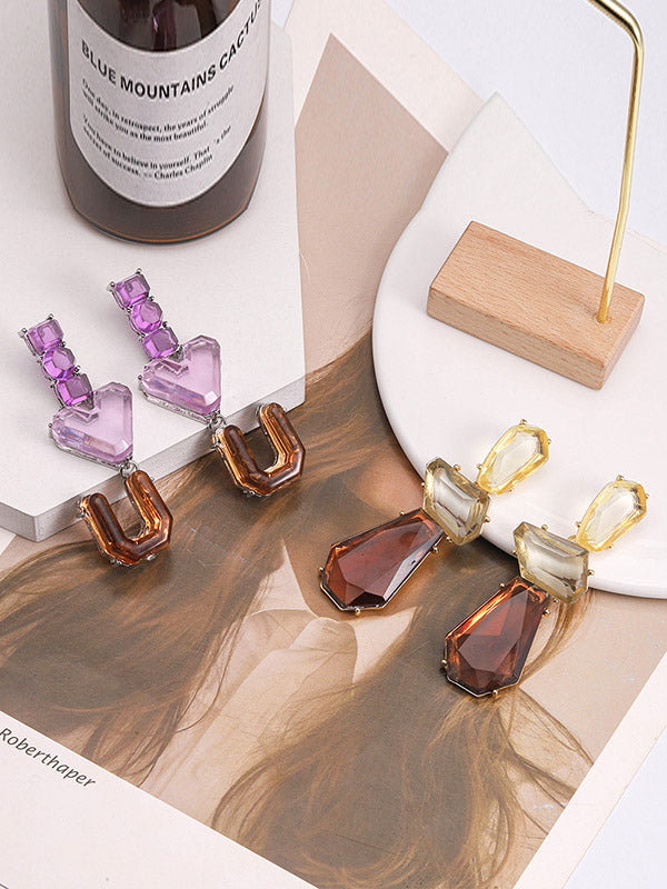 Boucles d'oreilles pendantes géométriques