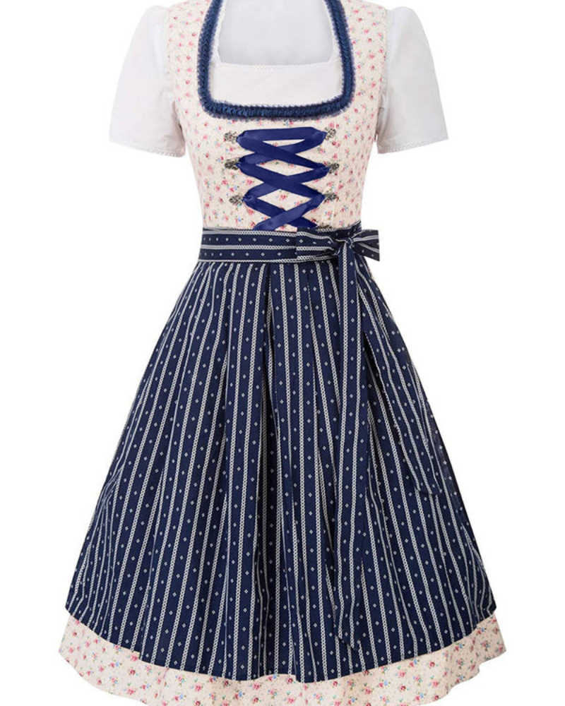 Robe Dirndl Midi à Motif Floral pour Femmes | Festive