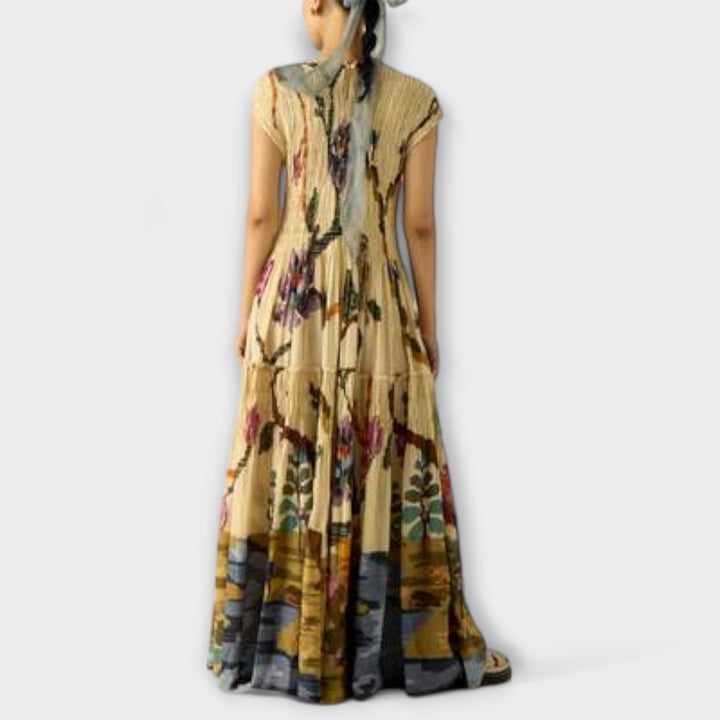 Amanda - Robe maxi avec imprimé plissé