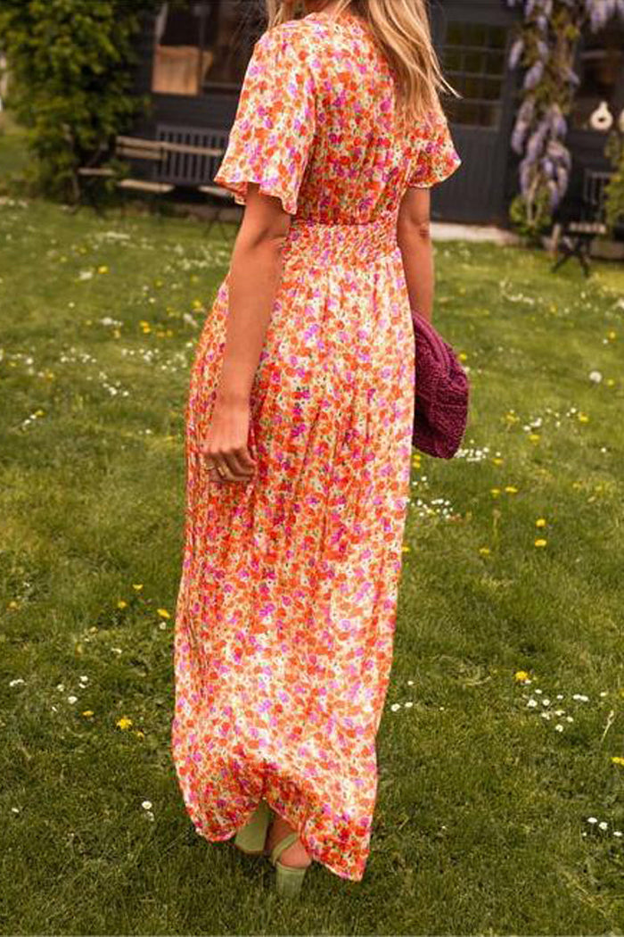 Robe Maxi Fleurie Élégante FloraBreeze – Robe d'Été Aérée Sans Manches