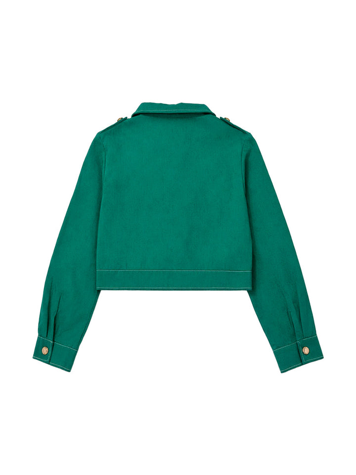 Veste à manches longues, à empiècements, à col revers