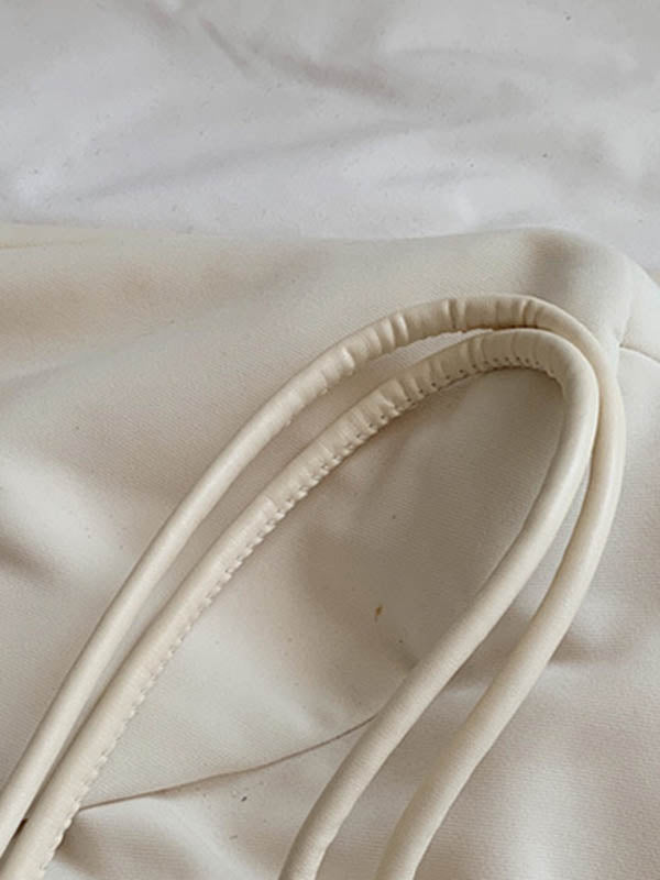 Sac à main géométrique tressé à empiècements, couleur unie