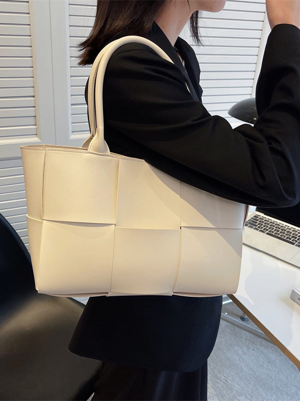 Sacs à bandoulière tissés à empiècements de couleur unie