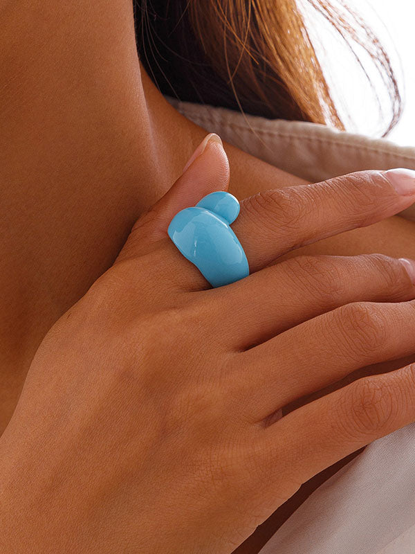 Bague géométrique couleur unie