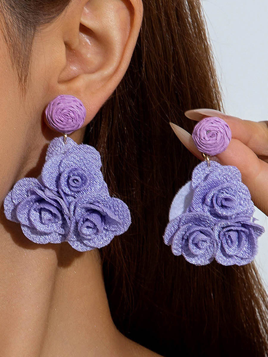 Boucles d'oreilles pendantes en forme de fleur