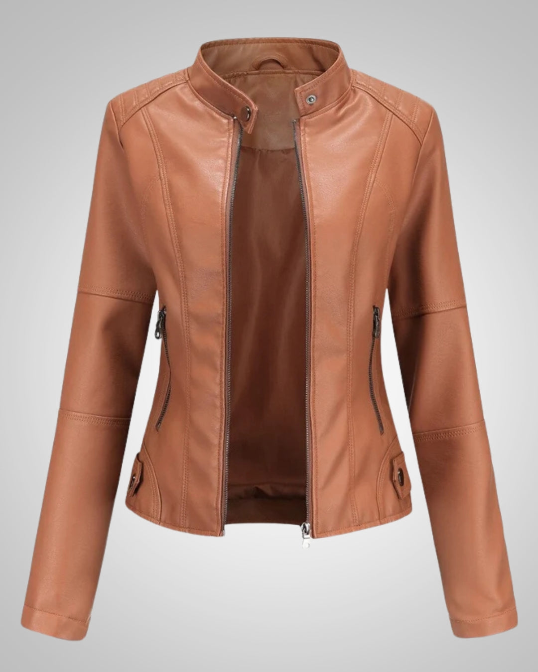 Luisa | Veste en cuir classique pour femmes à col montant