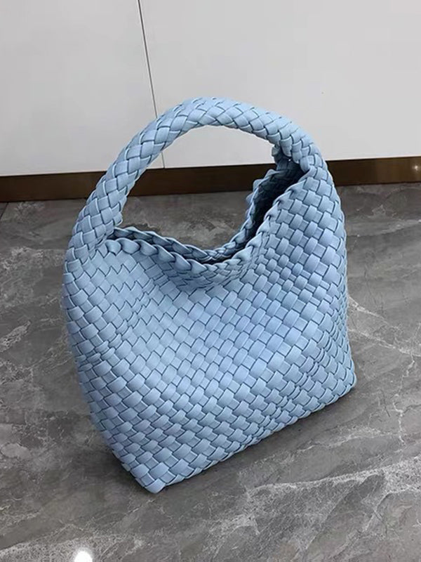 Sac à main tressé couleur unie