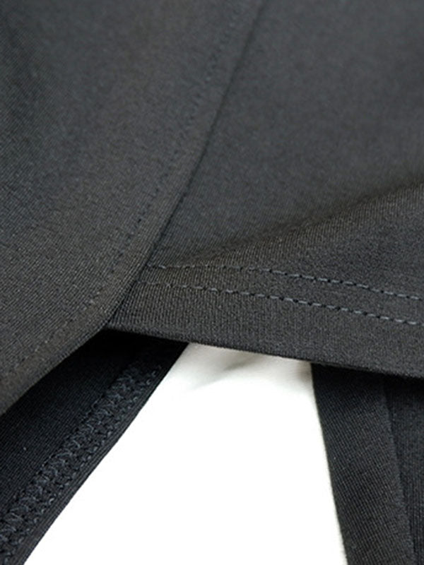 Pantalon décontracté à coupe irrégulière, effet deux pièces, couleur unie