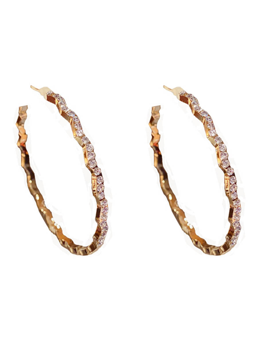 Boucles d'oreilles géométriques normcore, à strass