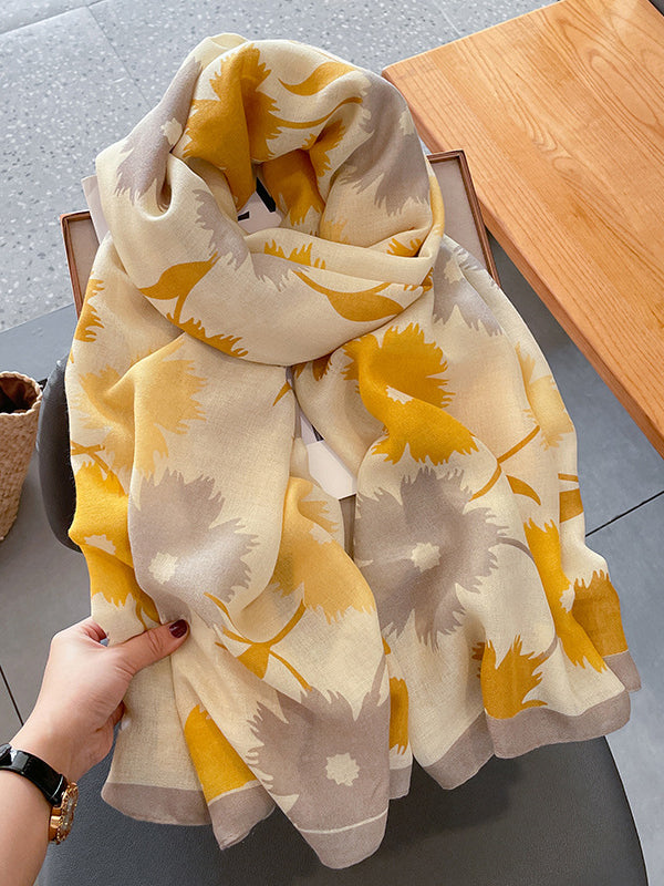 Écharpe vintage, à imprimé floral