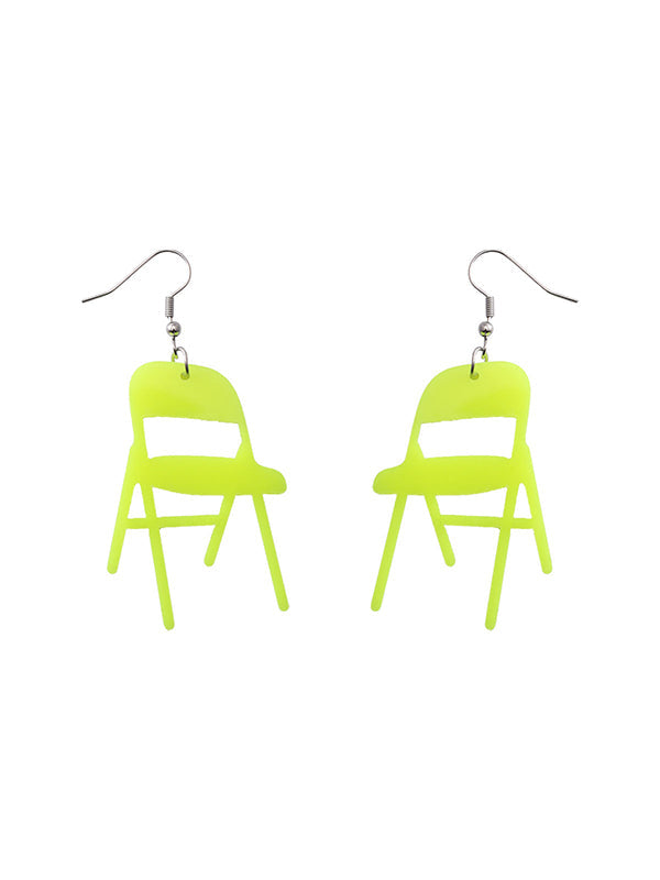 Boucles d'oreilles pendantes géométriques couleur unie