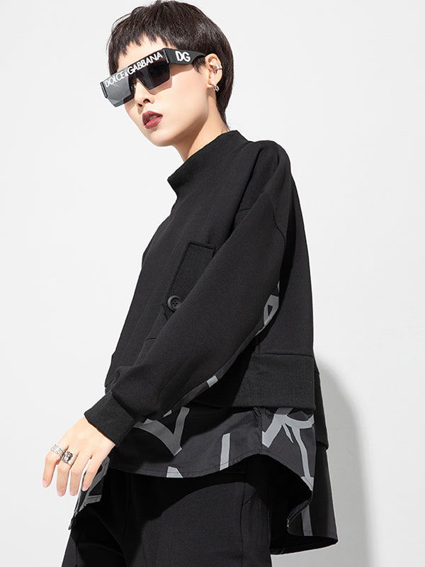 Sweat-shirt à empiècements, effet deux pièces
