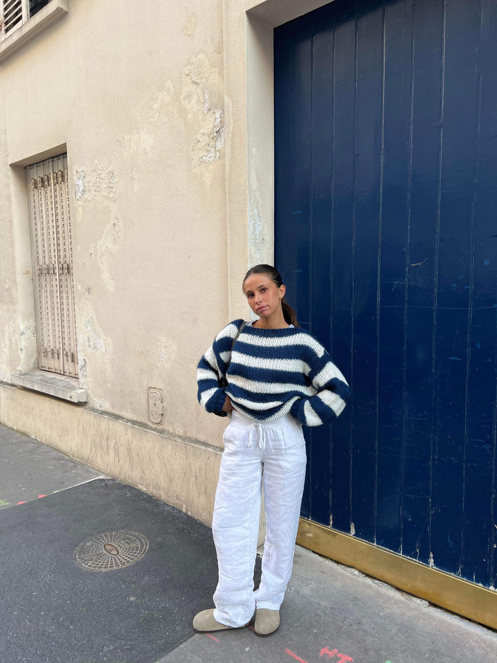 Alina | Pull en tricot rayé décontracté pour femmes