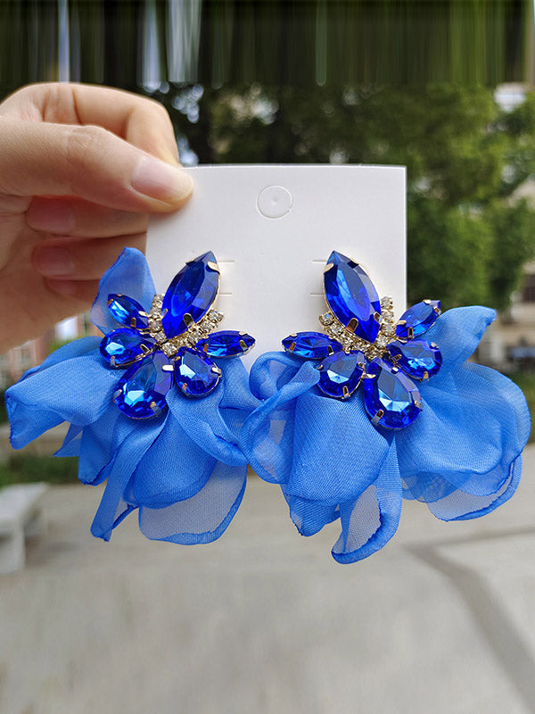 Boucles d'oreilles pendantes en forme de fleur