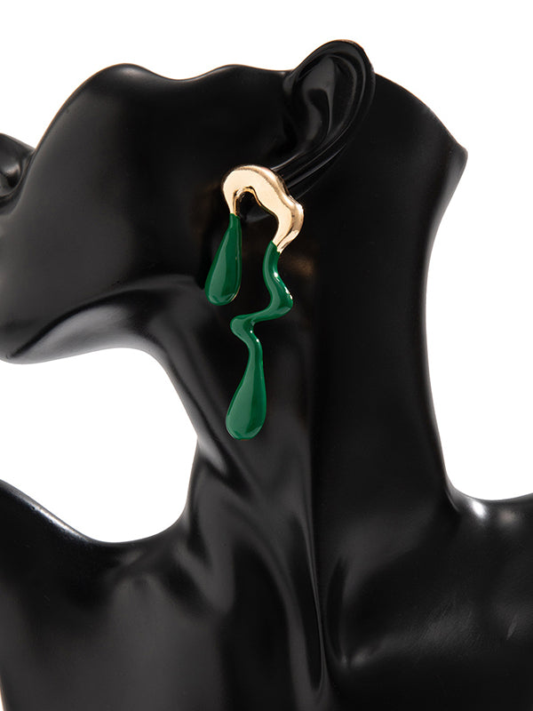 Boucles d'oreilles pendantes géométriques couleur contrastée