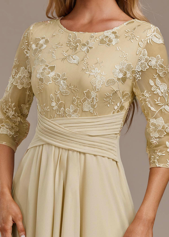 Manuela | Robe mi-longue en chiffon brodée pour femmes