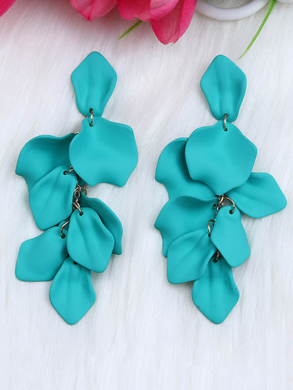 Boucles d'oreilles à chaîne, en forme de fleur