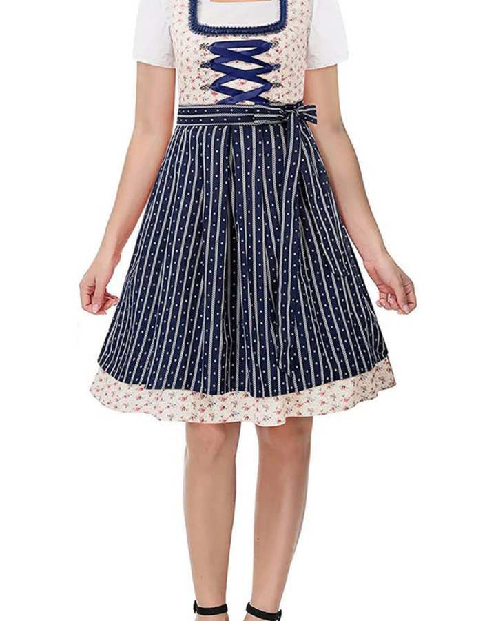 Robe Dirndl Midi à Motif Floral pour Femmes | Festive