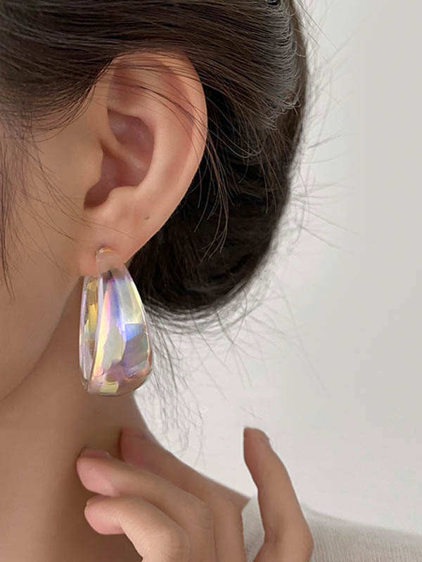 Boucles d'oreilles pendantes géométriques normcore, couleur contrastée
