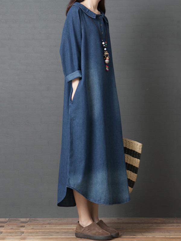 Robe longue ample en jean