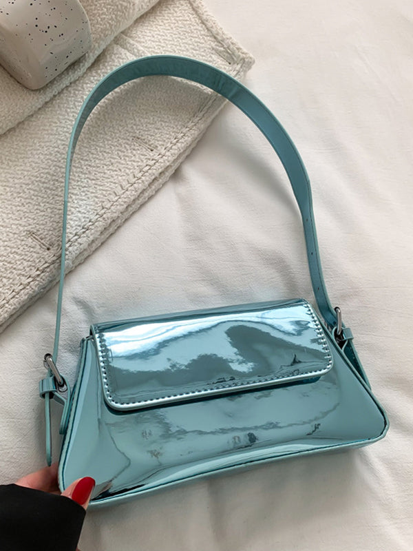 Sac à main géométrique à fermeture éclair, couleur unie