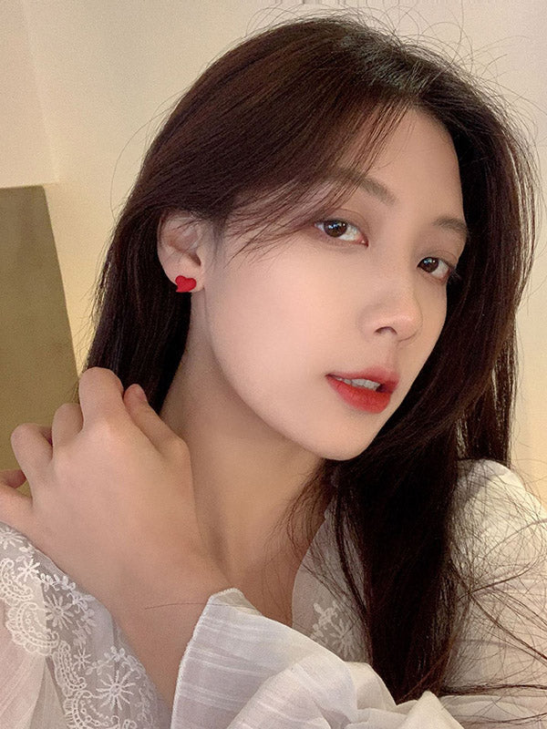 Boucles d'oreilles asymétriques en forme de lapin d'amour mignon