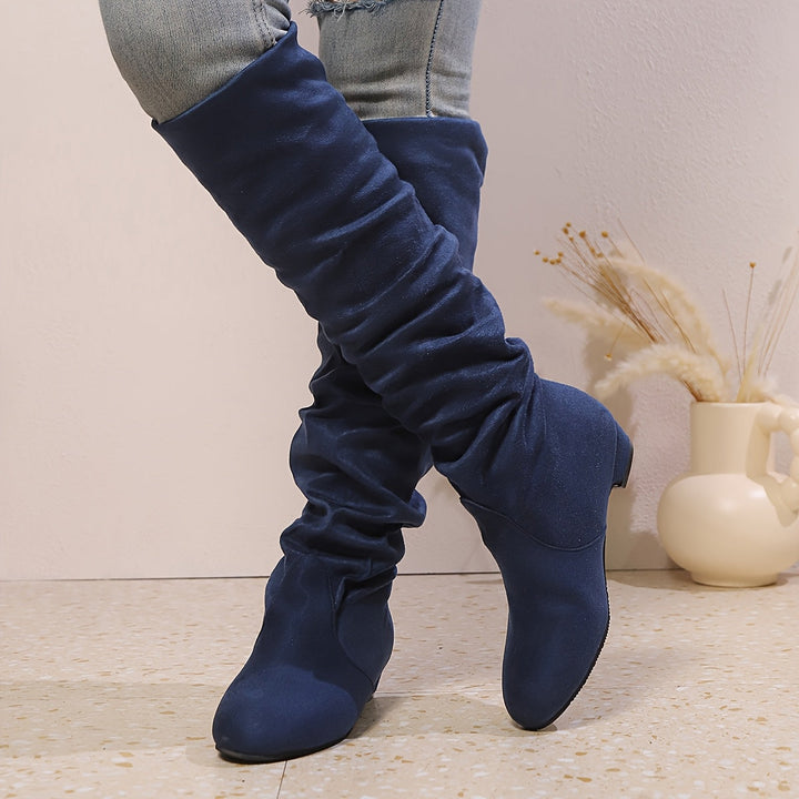 Bottes Overknee Femme | Forme à Enfiler avec Talon Bas