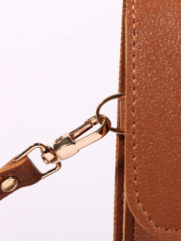 Sac à bandoulière en PU simple de couleur unie