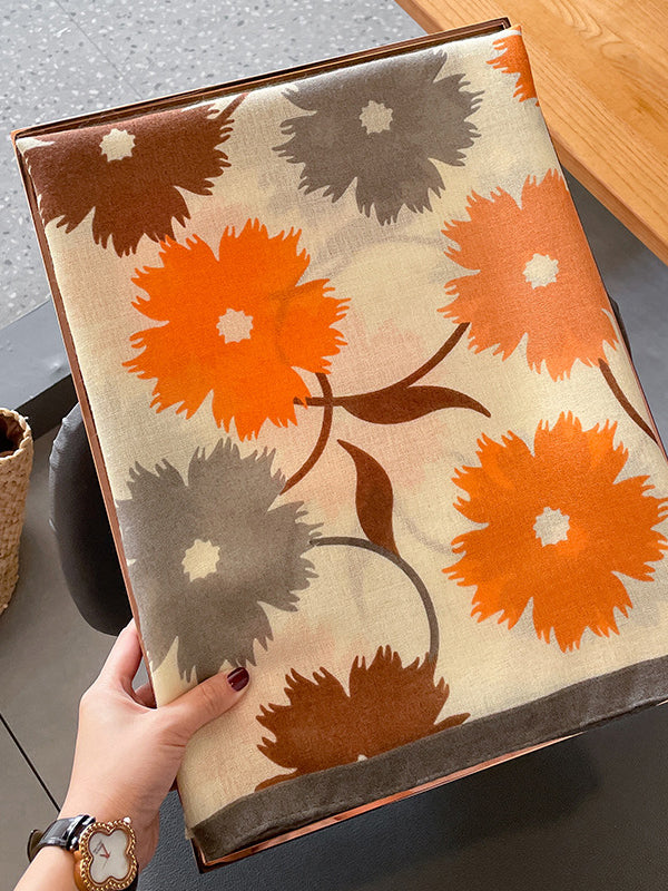 Écharpe vintage, à imprimé floral