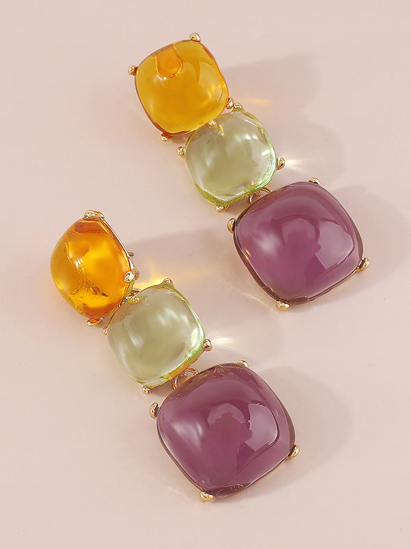 Parure boucles d'oreilles pendantes et boucles d'oreilles géométrique