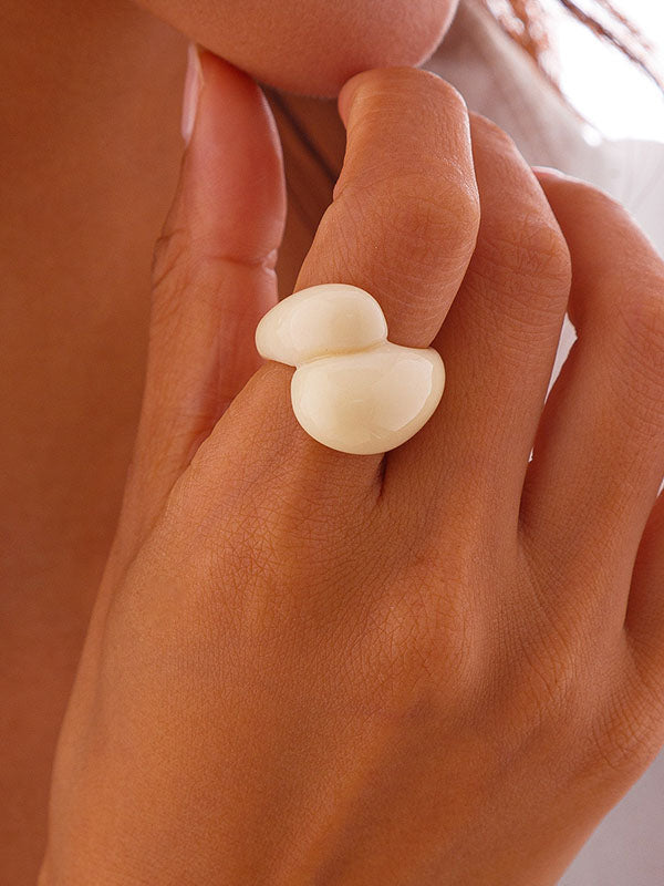 Bague géométrique couleur unie