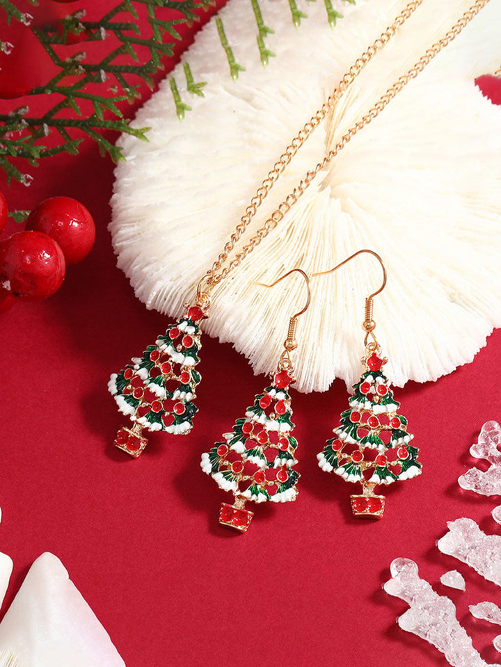 Parure collier et boucles d'oreilles géométrique