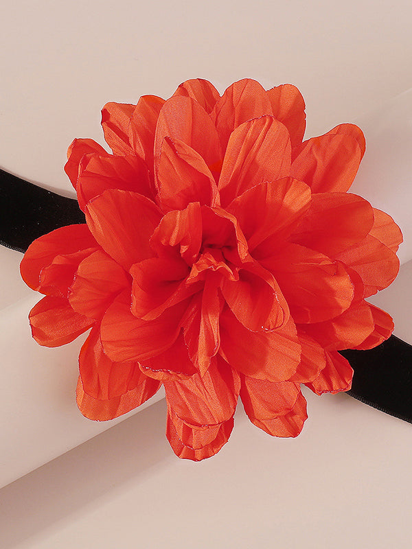 Collier à chaîne, à fleurs en 3D