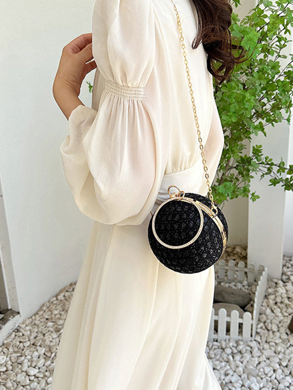 Sac à main géométrique brillant à chaîne, à strass