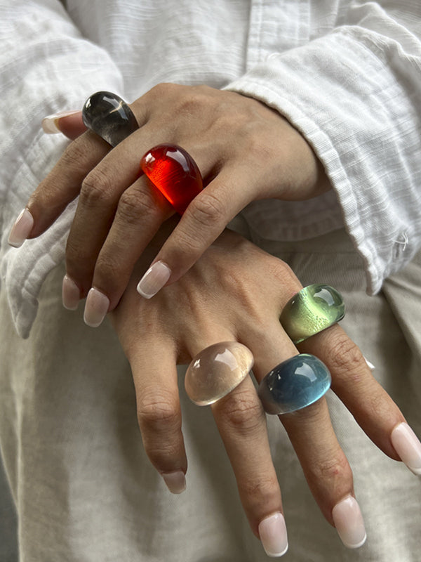 Bague géométrique transparente